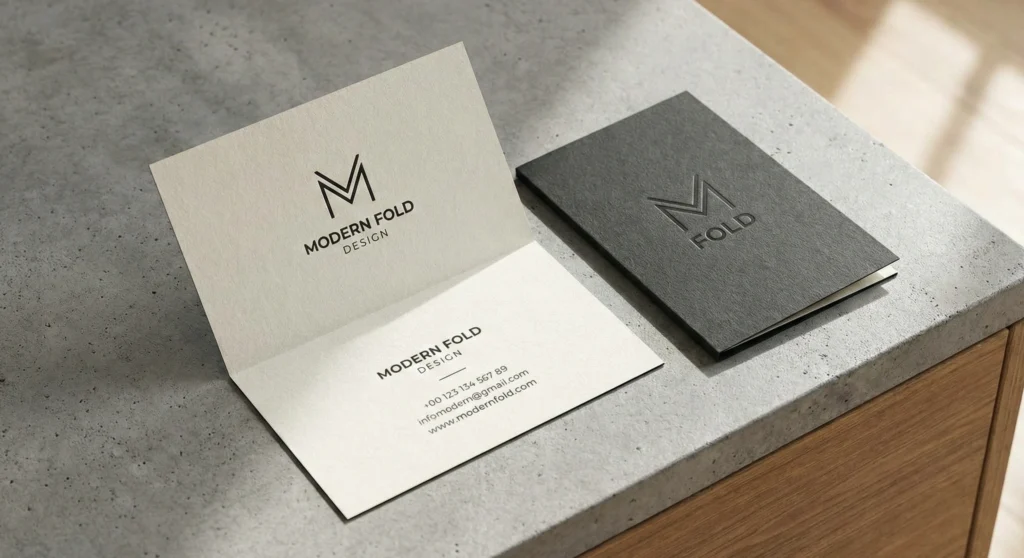 Mẫu in danh thiếp gấp đôi name card gấp đẹp tại Bình Dương