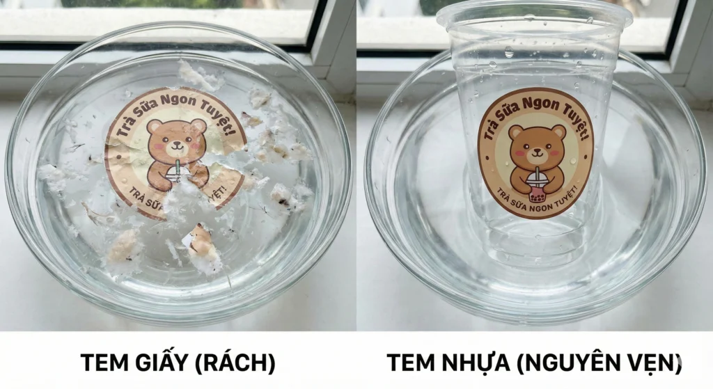 So sánh in decal nhựa chống nước và decal giấy
